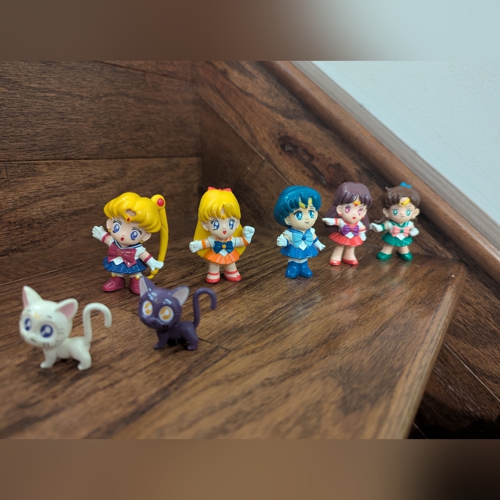 Vintage SAILOR MOON 1990s PVC Collection Scouts, Prince & Felines 8 Figures - Picture 2 of 10